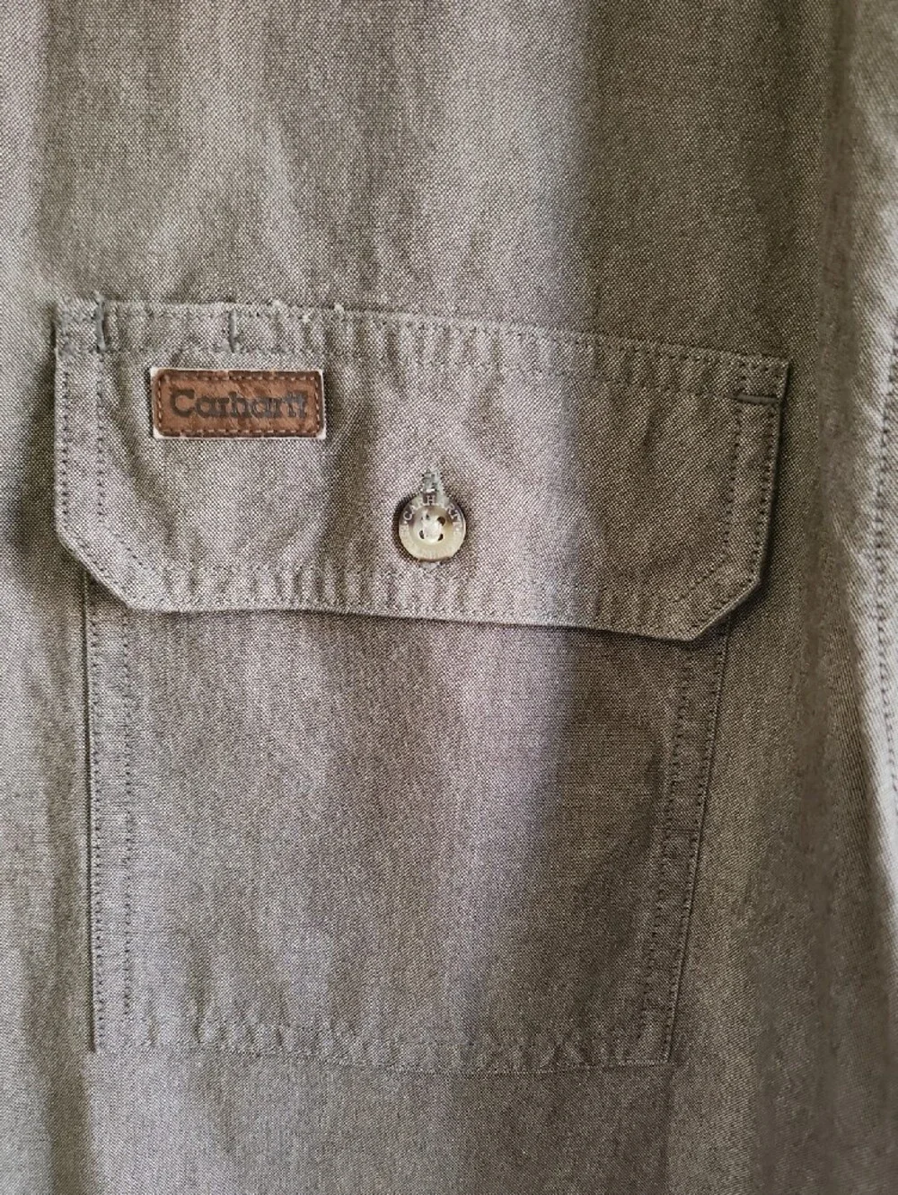 Carhartt Utility Short Sleeve Button Down Work Shirt Brown Size XL 100% Cotton
